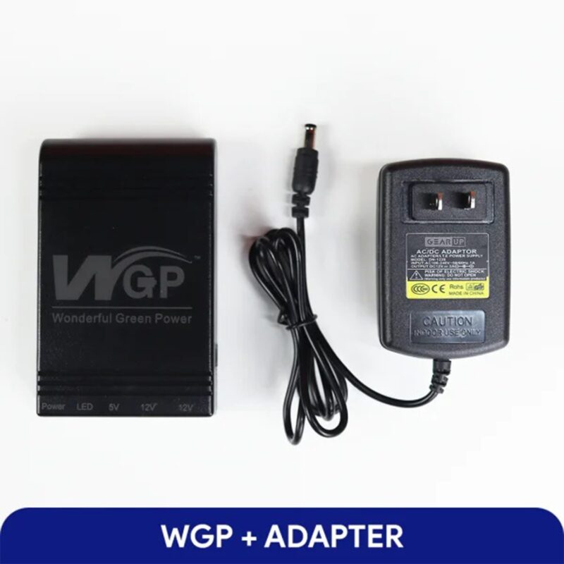 COMBO! NEW Model! WGP mini UPS 5/12/12V (10400mAh) + GearUP 12V/3A Adapter